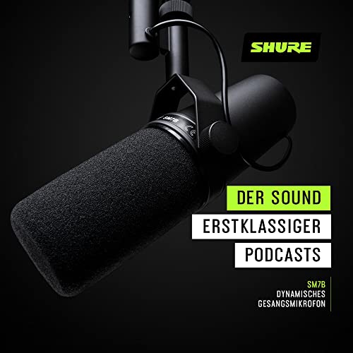 Shure SM7B Dynamisches Gesangsmikrofon für Rundfunk, Podcast und Aufnahmen, XLR-Studiomikrofon für Musik und Sprache, breiter Frequenzbereich, Warmer und weicher Klang - Schwarz Bild 3