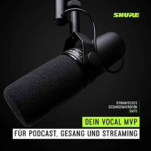 Shure SM7B Dynamisches Gesangsmikrofon für Rundfunk, Podcast und Aufnahmen, XLR-Studiomikrofon für Musik und Sprache, breiter Frequenzbereich, Warmer und weicher Klang - Schwarz Bild 4