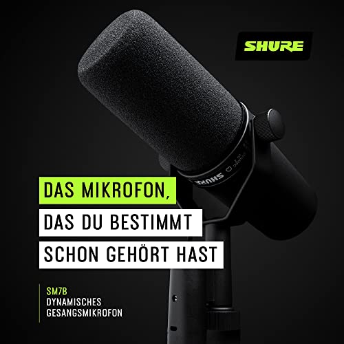 Shure SM7B Dynamisches Gesangsmikrofon für Rundfunk, Podcast und Aufnahmen, XLR-Studiomikrofon für Musik und Sprache, breiter Frequenzbereich, Warmer und weicher Klang - Schwarz Bild 5