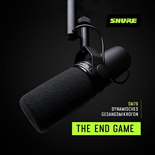 Shure SM7B Dynamisches Gesangsmikrofon für Rundfunk, Podcast und Aufnahmen, XLR-Studiomikrofon für Musik und Sprache, breiter Frequenzbereich, Warmer und weicher Klang - Schwarz Bild 6