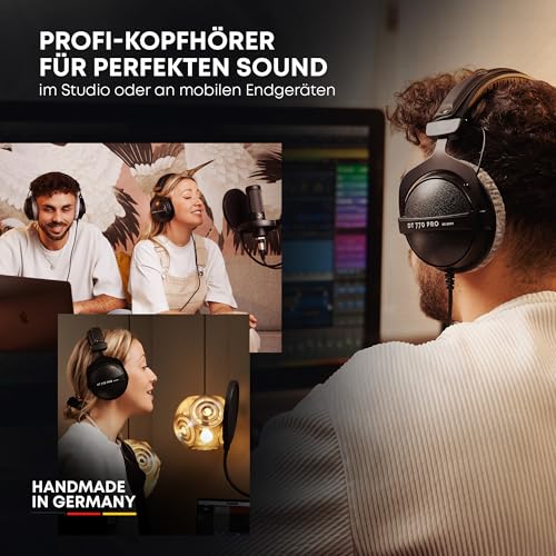beyerdynamic DT 770 PRO 80 Ohm Over‑Ear‑Studiokopfhörer. Geschlossene Bauweise, kabelgebunden für professionelles Recording und Monitoring. Handmade in Germany Bild 5