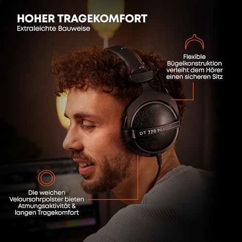 beyerdynamic DT 770 PRO 80 Ohm Over‑Ear‑Studiokopfhörer. Geschlossene Bauweise, kabelgebunden für professionelles Recording und Monitoring. Handmade in Germany Bild 7