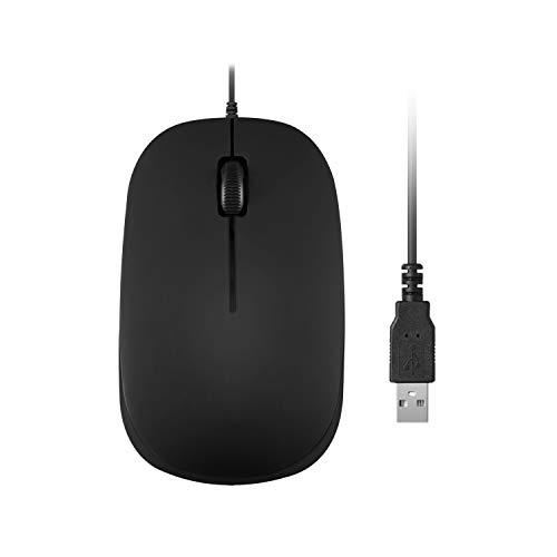 Perixx PERIMICE-201UB, schnurgebunden USB - Opitsche 3 Tasten Maus - 800 dpi - Blau beleuchtetes Scrollrad - Plug&Play - Schwarz Bild 1