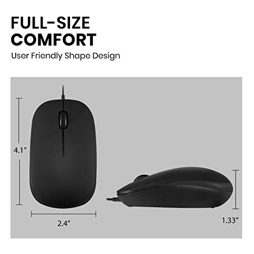 Perixx PERIMICE-201UB, schnurgebunden USB - Opitsche 3 Tasten Maus - 800 dpi - Blau beleuchtetes Scrollrad - Plug&Play - Schwarz Bild 5