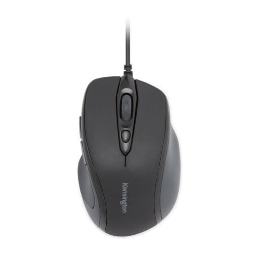 Kensington kabelgebundene ergonomische Mid-Size-Maus, Pro Fit Computermaus mit Kabel für Laptop, Desktop und Gaming, USB 3.0 Verbindung und Scrollrad, Für PC, Mac und Chromebook, Schwarz, K72355EU Bild 1