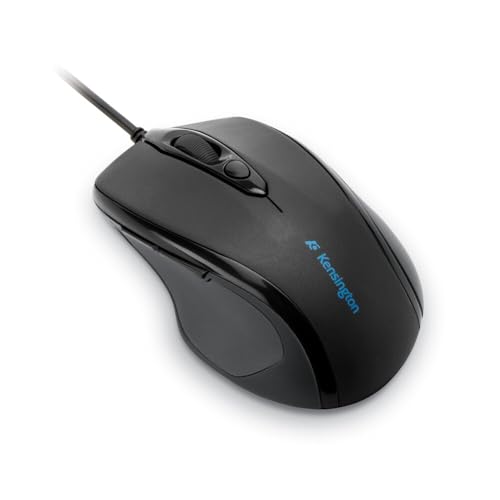 Kensington kabelgebundene ergonomische Mid-Size-Maus, Pro Fit Computermaus mit Kabel für Laptop, Desktop und Gaming, USB 3.0 Verbindung und Scrollrad, Für PC, Mac und Chromebook, Schwarz, K72355EU Bild 3