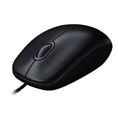 Logitech M90 Maus mit Kabel, 1000 DPI Sensor, USB-Anschluss, 3 Tasten, Für Links und Rechtshänder, PC/Mac - Schwarz Bild 1