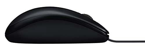 Logitech M90 Maus mit Kabel, 1000 DPI Sensor, USB-Anschluss, 3 Tasten, Für Links und Rechtshänder, PC/Mac - Schwarz Bild 2