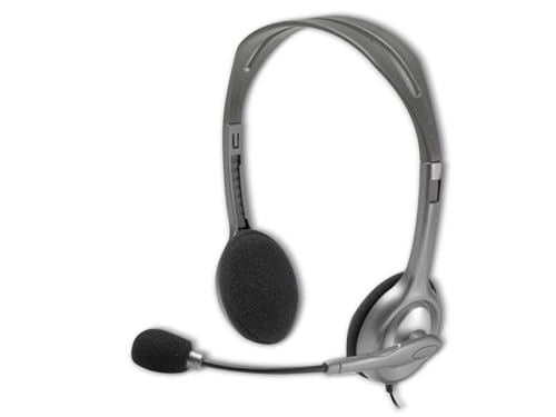 Logitech H110 Kopfhörer mit Mikrofon, Stereo-Headset, Verstellbares Mikrofon mit Rauschunterdrückung, Verstellbarer Kopfbügel, Audio/Mikrofon Dualanschluss mit zwei 3,5mm Klinken - Schwarz Bild 1