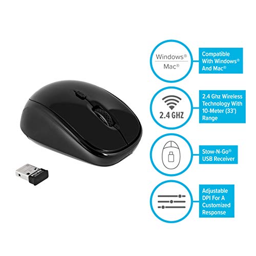 Targus AMW50EU Wireless USB Laptop Blue Trace Mouse - Schwarz Bild 6