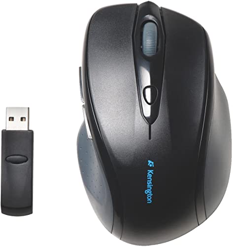 Kensington Kabellose ergonomische Full-Size-Maus, Wireless Pro Fit Computermaus für Laptop, Desktop und Gaming, mit 2.4GHz, USB-Verbindung, 2 DPI Einstellungen, Inkl. 2 AA-Batterien, Schwarz, K72370EU Bild 3