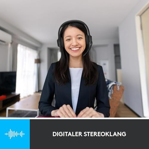 Logitech H390 verkabelter Kopfhörer für PC/Laptop, Stereokopfhörer mit rauschunterdrückendem Mikrofon USB-A, Inline-Steuerungen, für Chromebook geeignet - Schwarz Bild 2