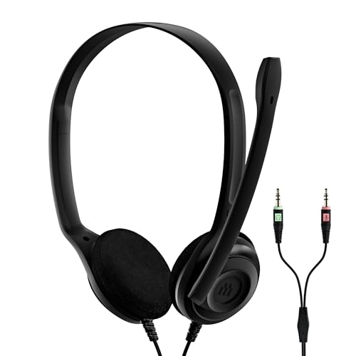 EPOS PC 3 Chat - Langlebiges On-Ear Headset PC, Kopfhörer mit Kabel, Rauschunterdrückendes Mikrofon, Einfach zu Verbinden, Stereosound, Für Online-Anrufe, -Unterricht und Gaming, Schwarz Bild 1
