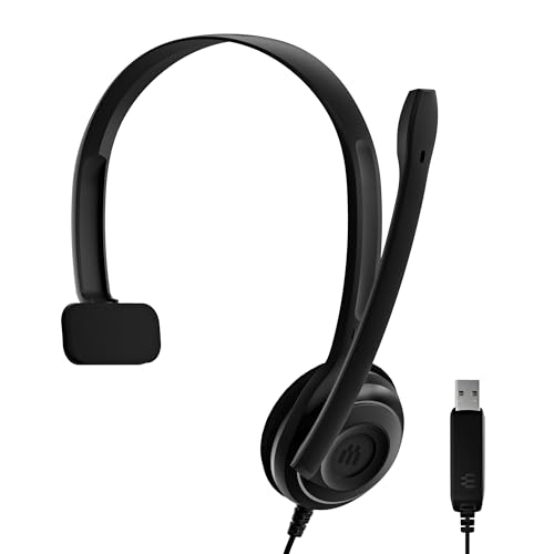 EPOS PC7 USB Mono-Headset für PC & Mac - Leichtes kabelgebundenes On-Ear-Headset, Mikrofon mit Geräuschunterdrückung, USB Plug-and-Play, Kristallklarer Klang, für Büroanrufe, Business, Online-Meetings Bild 1