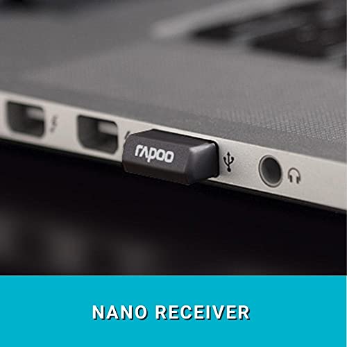 Rapoo 1620 kabellose Maus wireless Mouse 2.4 GHz Computermaus 1000 DPI Sensor 9 Monate Batterielaufzeit ergonomisch für PC & Mac schwarz, Regulär Bild 7