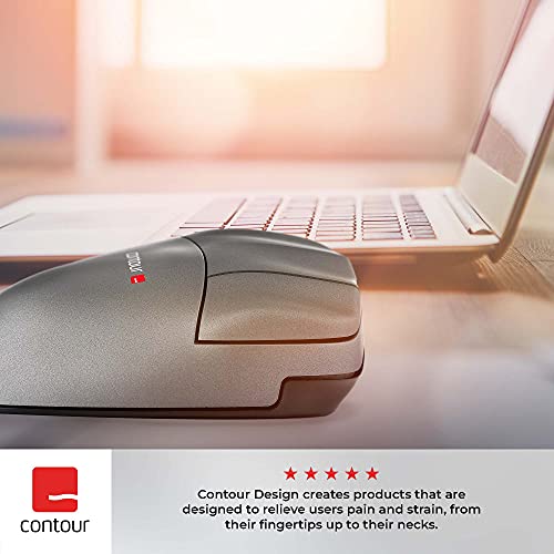 Contour Mouse | Kabelgebunden USB Maus | Kabelmaus für Linkshänder | 5 Programmierbare Tasten | Für Laptop PC Computer Notebook Gaming | Kompatibel mit Windows + Mac | M Bild 4