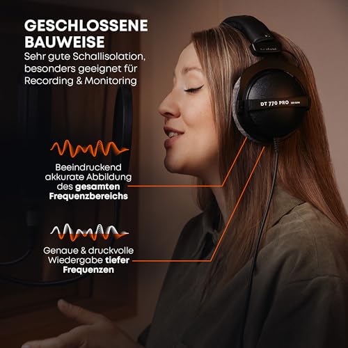 beyerdynamic DT 770 PRO 32 Ohm Over‑Ear‑Studiokopfhörer in Schwarz mit geschlossener Bauweise Bild 6