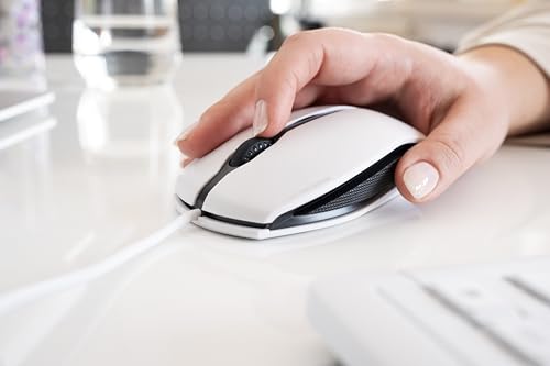 CHERRY GENTIX Corded, Kabelgebundene Maus, Präzises Scrollrad, Optischer Sensor, Symmetrisches Design für Links- & Rechtshänder, Kabel 1,8 m, USB 2.0, Weiß-Grau Bild 2