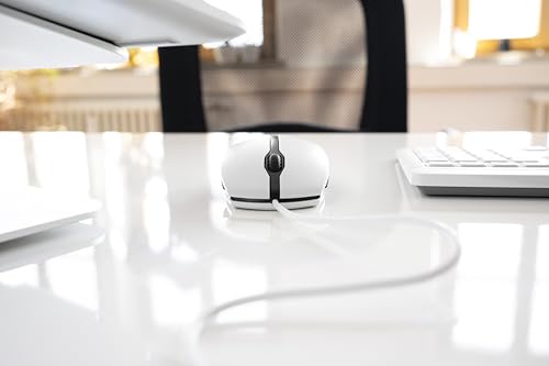 CHERRY GENTIX Corded, Kabelgebundene Maus, Präzises Scrollrad, Optischer Sensor, Symmetrisches Design für Links- & Rechtshänder, Kabel 1,8 m, USB 2.0, Weiß-Grau Bild 3