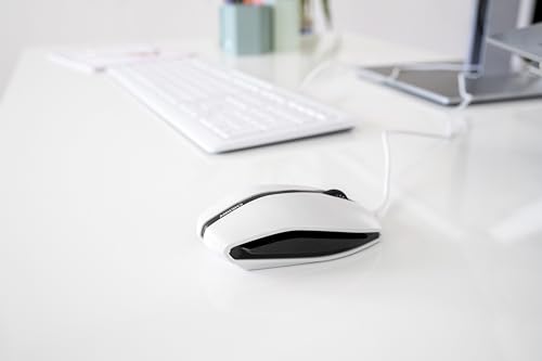 CHERRY GENTIX Corded, Kabelgebundene Maus, Präzises Scrollrad, Optischer Sensor, Symmetrisches Design für Links- & Rechtshänder, Kabel 1,8 m, USB 2.0, Weiß-Grau Bild 6