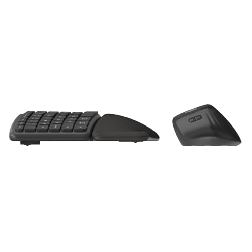 Rapoo 8810ME Tastatur Maus Set Kabellos ergonomisch - Bluetooth & 2.4G USB Wireless, Multi Device bis 3 Geräte, vertikale Maus, Geteilte Tastatur mit Handballenauflage, QWERTZ Layout Deutsch, grau Bild 2