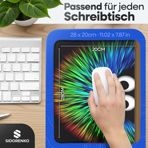 Sidorenko Gaming Mauspad - 280 x 200 mm - Mouse Pad mit Vernähte Kanten - Rutschfester Mousepad mit Einer speziellen Oberfläche verbessert Geschwindigkeit und Präzision - Maus Pad in schwarz Bild 3
