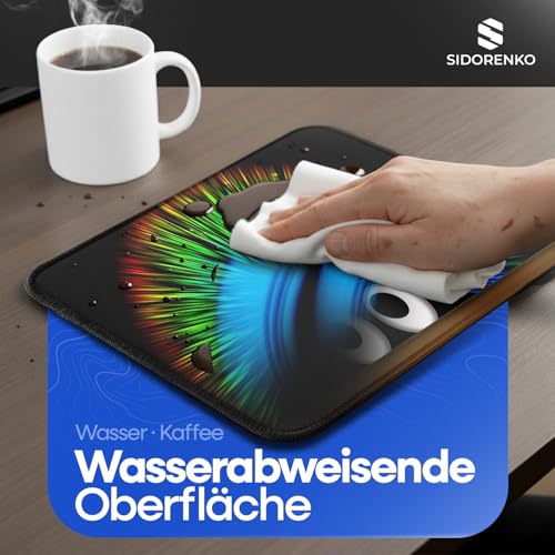 Sidorenko Gaming Mauspad - 280 x 200 mm - Mouse Pad mit Vernähte Kanten - Rutschfester Mousepad mit Einer speziellen Oberfläche verbessert Geschwindigkeit und Präzision - Maus Pad in schwarz Bild 4