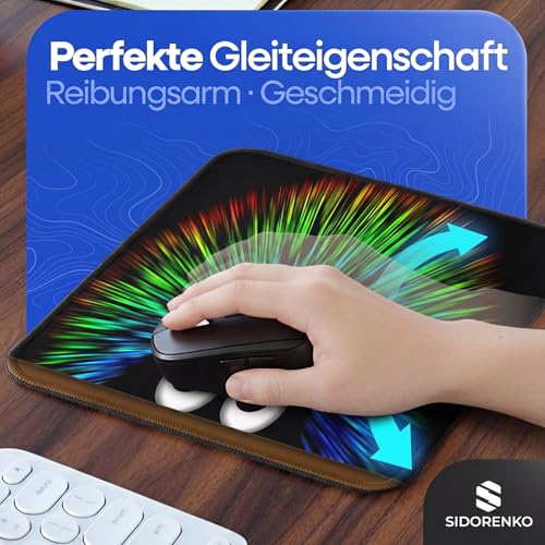 Sidorenko Gaming Mauspad - 280 x 200 mm - Mouse Pad mit Vernähte Kanten - Rutschfester Mousepad mit Einer speziellen Oberfläche verbessert Geschwindigkeit und Präzision - Maus Pad in schwarz Bild 7