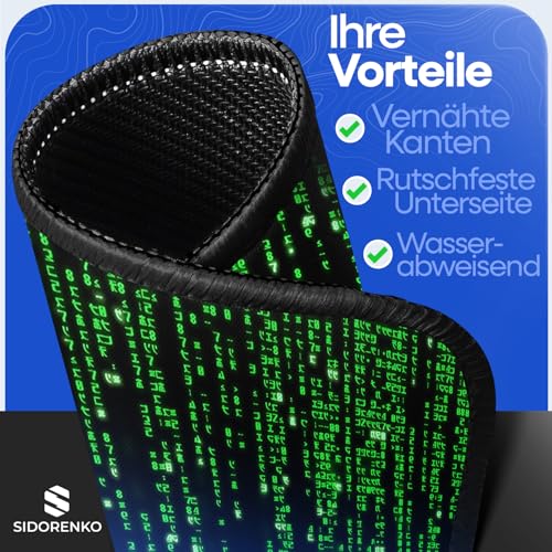 Sidorenko Gaming Mauspad - 280 x 200 mm - Mouse Pad mit Vernähte Kanten - Rutschfester Mousepad mit Einer speziellen Oberfläche verbessert Geschwindigkeit und Präzision - Maus Pad in grün Bild 2