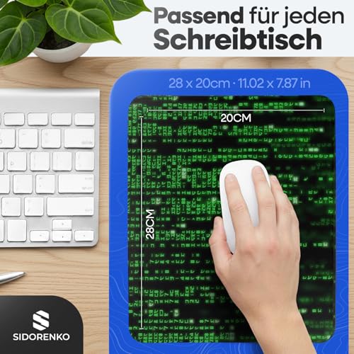 Sidorenko Gaming Mauspad - 280 x 200 mm - Mouse Pad mit Vernähte Kanten - Rutschfester Mousepad mit Einer speziellen Oberfläche verbessert Geschwindigkeit und Präzision - Maus Pad in grün Bild 4