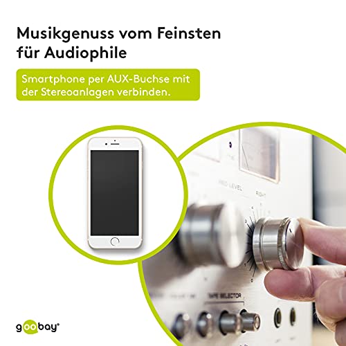 goobay Klinkenkabel 3m, 4-poliges AUX Kabel, 3.5mm Stecker auf Stecker, für Headset mit Mikrofon, Slim-Stecker, schwarz - 63832 Bild 5