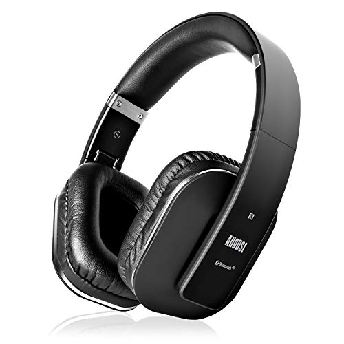 August EP650 - Bluetooth Kopfhörer v4.2 NFC mit aptX Low Latency - Stereo Over Ear Headphones Audio App kabellose Kopfhörer mit Mikrofon für Freisprecher tiefer Bass 15h Akku (schwarz) Bild 1