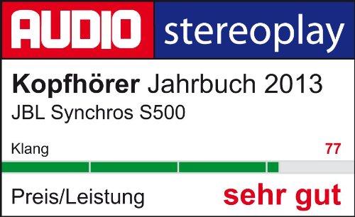 JBL Synchros S500 Over-Ear Kopfhörer mit Apple/Universal Fernbedienung und Mikrofon - Weiß Bild 7