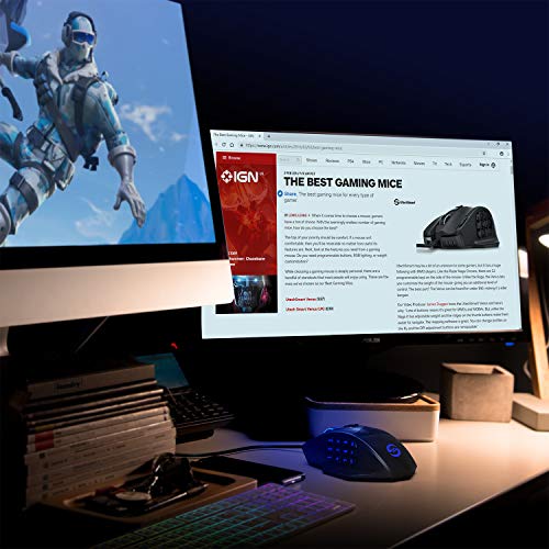 UtechSmart Venus -gaming maus 12 tasten mmo maus 16400 dpi USB Laser Gaming Mouse | 18 Tasten naga | 16400 dpi Abtastrate | High Precision | konfigurierbare LED-Farb-Beleuchtung | MMO Gaming Bild 6