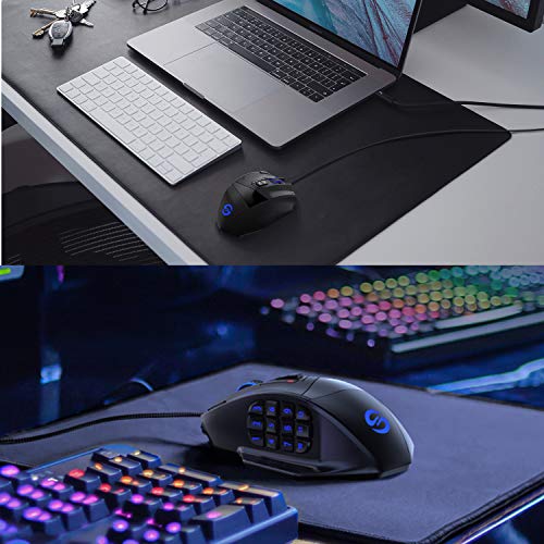 UtechSmart Venus -gaming maus 12 tasten mmo maus 16400 dpi USB Laser Gaming Mouse | 18 Tasten naga | 16400 dpi Abtastrate | High Precision | konfigurierbare LED-Farb-Beleuchtung | MMO Gaming Bild 7