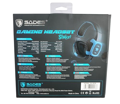 Sades In-Ear-Gaming-Kopfhörer schwarz schwarz/blau Bild 3