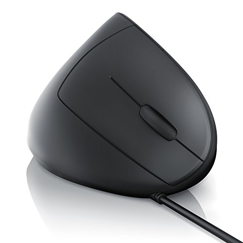 CSL - optische Maus - vertikale Ausführung - ergonomisches Design - Vorbeugung gegen Mausarm Tennisarm - besonders armschonend - 5 Tasten Schwarz Bild 3