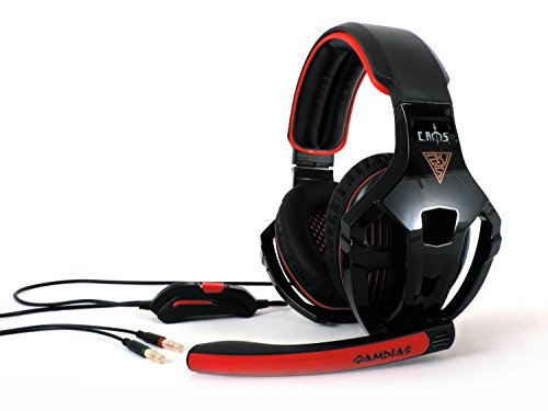 Gamdias Eros Kopfhörer, Schwarz, Rot (PC/Spiele, Kopfband, Schwarz, Rot, kabelgebunden, 3 m) Bild 1