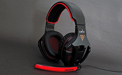 Gamdias Eros Kopfhörer, Schwarz, Rot (PC/Spiele, Kopfband, Schwarz, Rot, kabelgebunden, 3 m) Bild 2