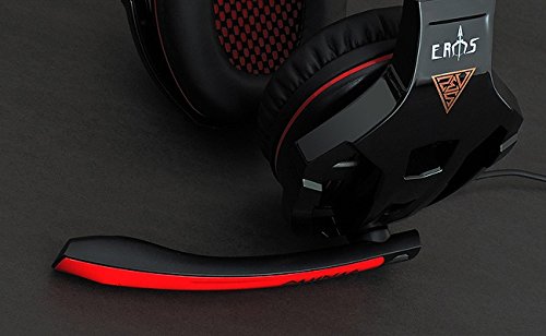 Gamdias Eros Kopfhörer, Schwarz, Rot (PC/Spiele, Kopfband, Schwarz, Rot, kabelgebunden, 3 m) Bild 3