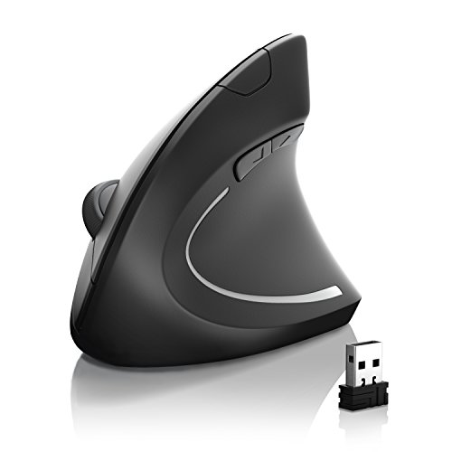 CSL - optische Wireless kabellos Funk Maus - vertikale Ausführung - ergonomisches Design - Vorbeugung gegen Mausarm Tennisarm - besonders armschonend - 5 Tasten Bild 2