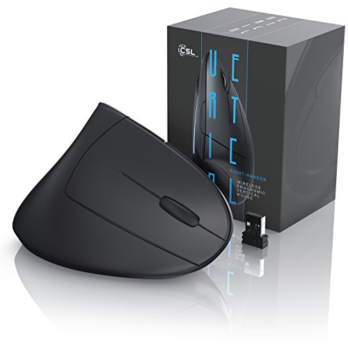 CSL - optische Wireless kabellos Funk Maus - vertikale Ausführung - ergonomisches Design - Vorbeugung gegen Mausarm Tennisarm - besonders armschonend - 5 Tasten Bild 6