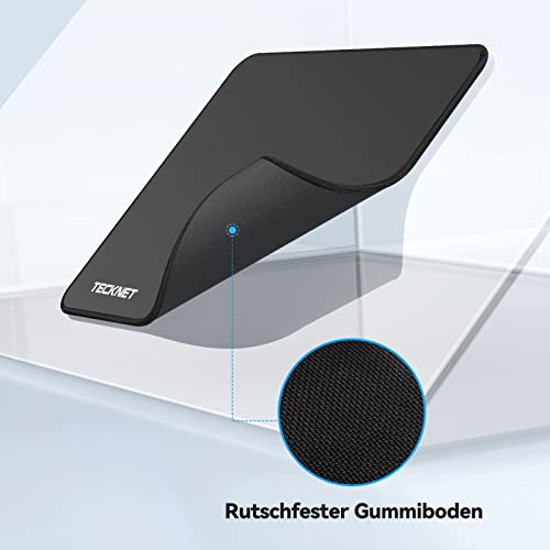 TECKNET Mauspad, 280 x 210 mm Gaming Mousepad mit Wasserdicht und Rutschfester Gummi für PC-Büro, Arbeit, Gaming, Studium, Laptop, Computer, Zuhause-Schwarz Bild 3