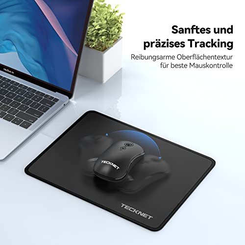 TECKNET Mauspad, 280 x 210 mm Gaming Mousepad mit Wasserdicht und Rutschfester Gummi für PC-Büro, Arbeit, Gaming, Studium, Laptop, Computer, Zuhause-Schwarz Bild 5