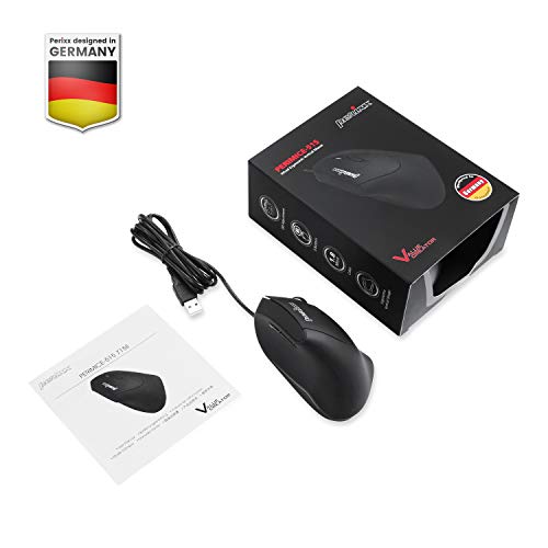 Perixx 11209 PERIMICE-515 II Ergonomische Vertikale Maus - 1000/1600 DPI - Natürliches vertikales Design für Rechtshänder, Schwarz Bild 6