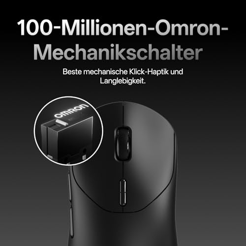 Rapoo VT2 Kabellose Gaming-Maus, 26K DPI Sensor, echte 8000Hz Abfragerate, 53g Ultraleicht, 750 Std. Akku, Nordic nRF54L15 MCU, 100 Millionen mechanische Schalter, 10 programmierbare Tasten, Schwarz Bild 6