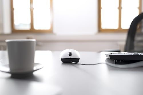 CHERRY MC 1000, Kabelgebundene Office-Maus, Optischer Sensor (1.200 DPI), 3 Tasten, Symmetrisches Design für Links- & Rechtshänder, GS-Zertifizierung, Weiß-Grau Bild 6