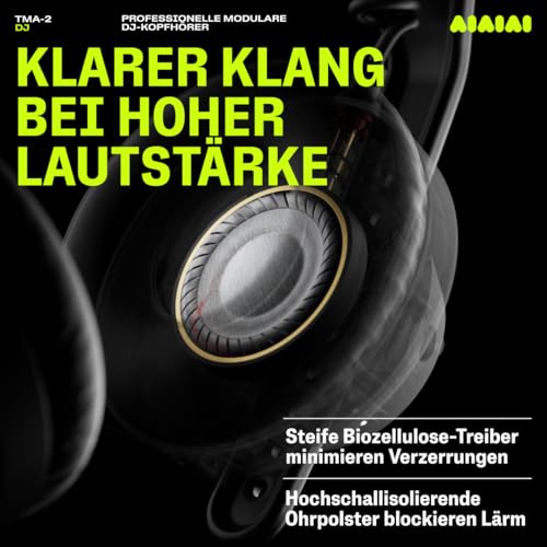 AIAIAI TMA-2 DJ – Professionelle On-Ear-DJ-Kopfhörer mit druckvollem Bass, robuster Bauweise, hoher Geräuschisolierung, modularem Design und austauschbaren Teilen für maximale Langlebigkeit Bild 5