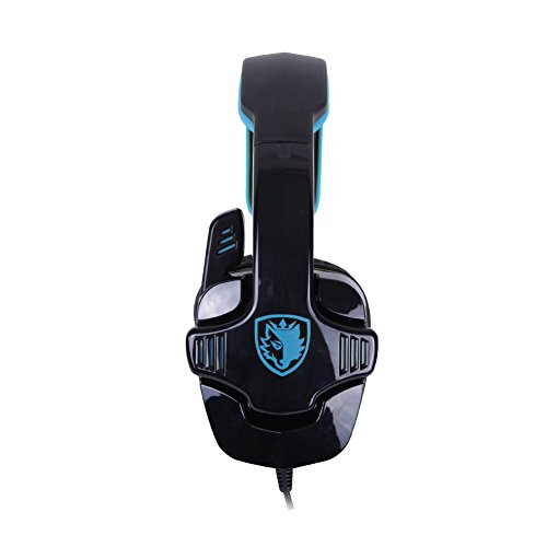 SADES SA901 7.1 Surround Sound Stereo Professionelle PC USB Gaming Headsets Stirnband Kopfhörer mit Mikrophon Tiefe Bässe Over-The-Ear-Lautstärkeregler für PC Gamers blau Bild 3