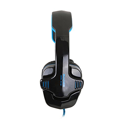 SADES SA901 7.1 Surround Sound Stereo Professionelle PC USB Gaming Headsets Stirnband Kopfhörer mit Mikrophon Tiefe Bässe Over-The-Ear-Lautstärkeregler für PC Gamers blau Bild 4